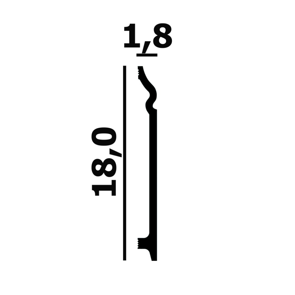 Плинтус под покраску Перфект Плюс P114 2000×180×18